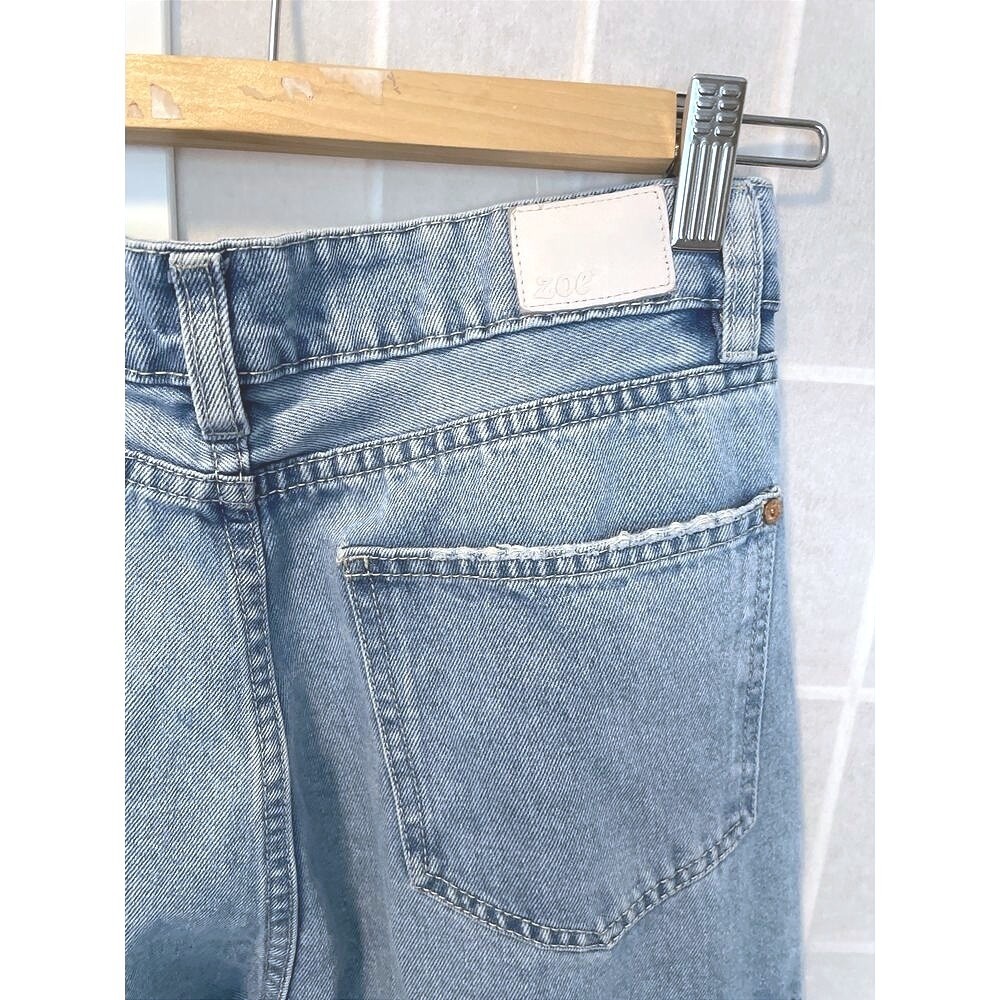 Cargo Jeans 8 High Rise Wide Leg Y2K Light Wash Grunge Baggy Urban Made by Zoe - Picture 7 of 8
